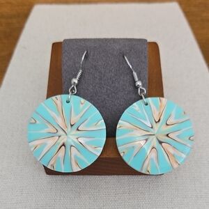 Painted Shell Disc Earrings